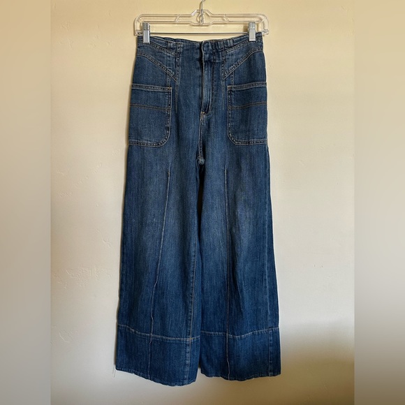 Anthropologie Pilcro Ultra High-Rise Seamed Wide-Leg Jeans - Picture 4 of 8